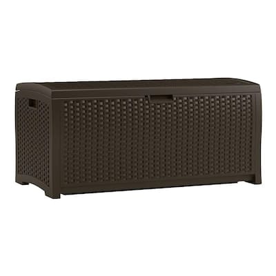 130 gal. XL Outdoor Storage Box Waterproof, Resin Rattan Deck Box for Patio Garden Furniture, Outdoor Cushion Storage