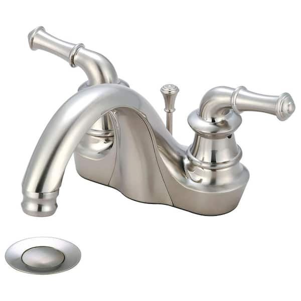 null Del Mar 4 in. Centerset 2-Handle Bathroom Faucet in Brushed Nickel