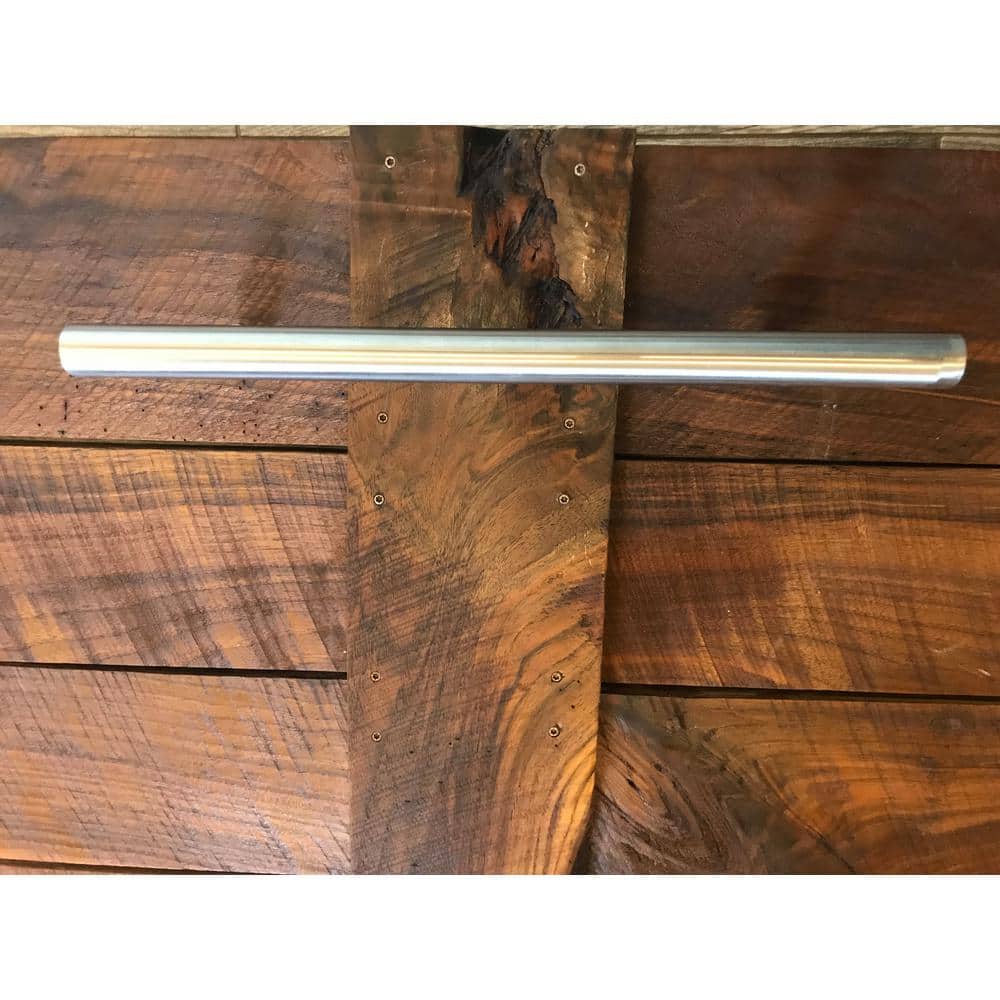 Brushed Nickel Round Barn Door Pull Handle, 10.25 Inches