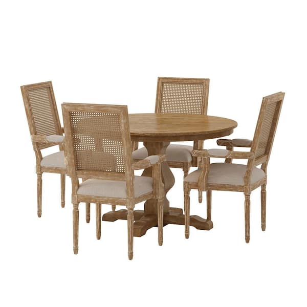 Noble House Bryan 5-Piece natural and Beige Dining Set