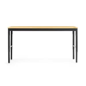 Pro Series 72 in. Black Workbench with Bamboo Worktop