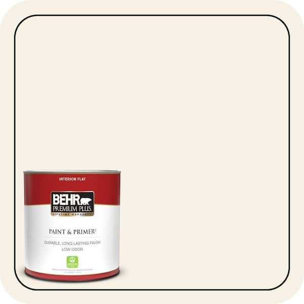 BEHR PREMIUM PLUS 1 qt. #ECC-16-2 Bright Moon Flat Low Odor Interior Paint & Primer