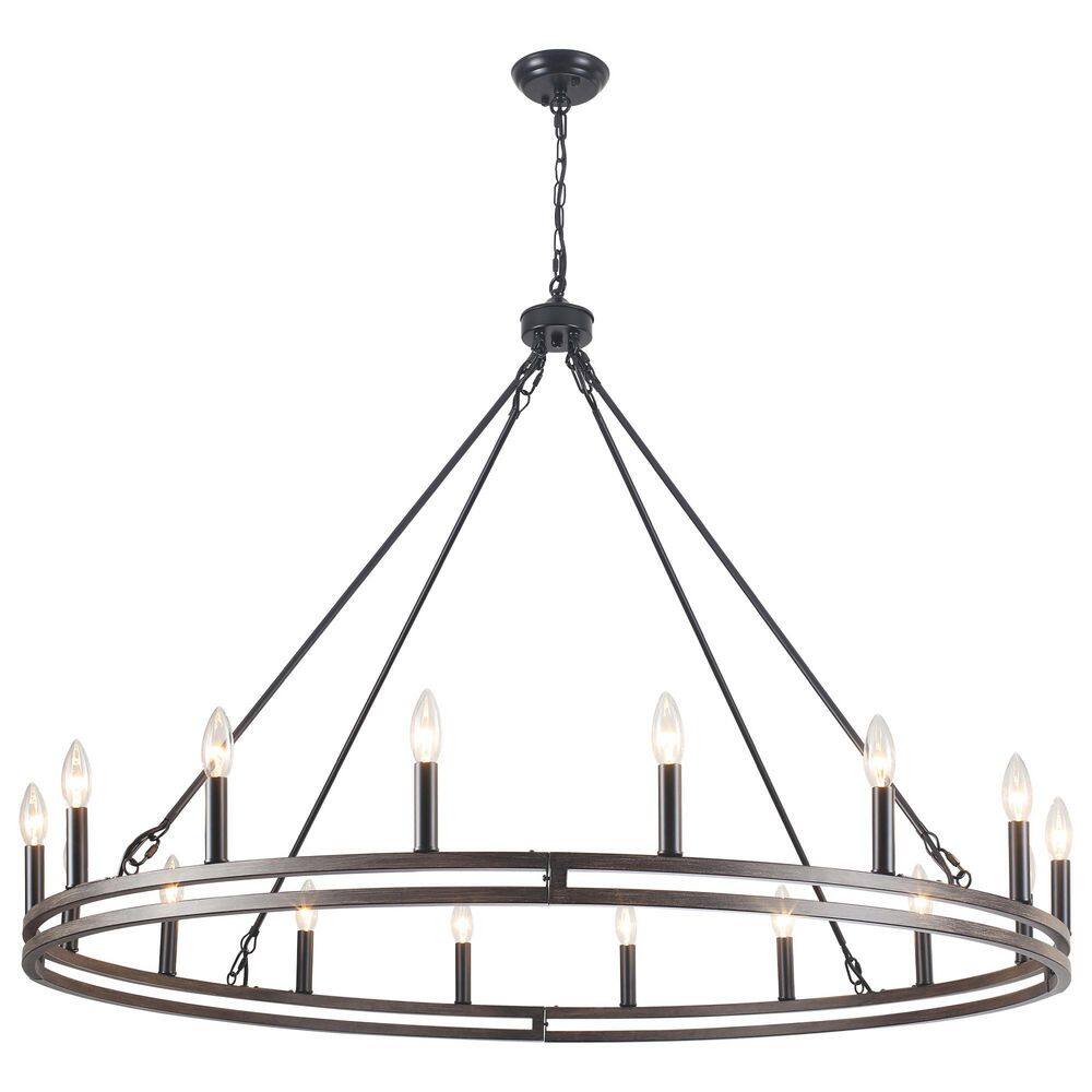 16-Light Black and Imitation Wood Grain Farmhouse Chandelier, Wagon Wheel Chandeliers for Dining Room price history on PriceWatchPro