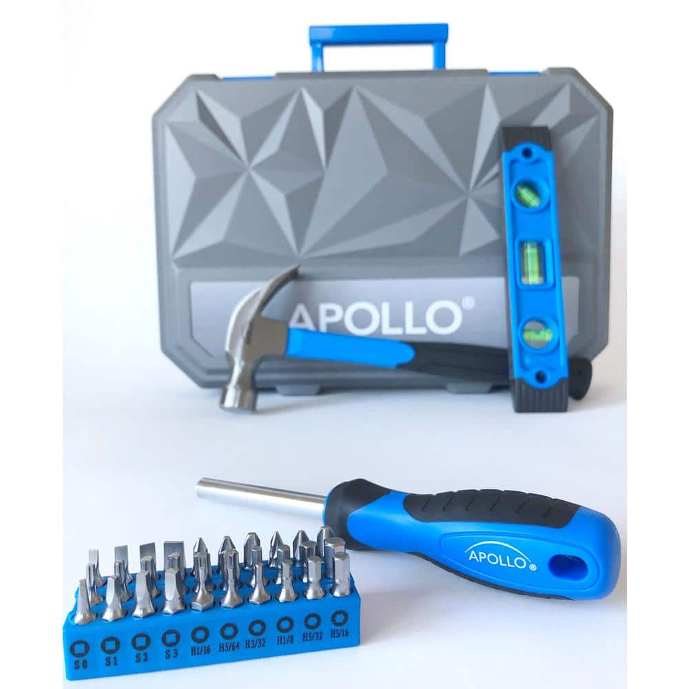 65-Piece Blue High-Alloy Steel Household Tool Set with Case