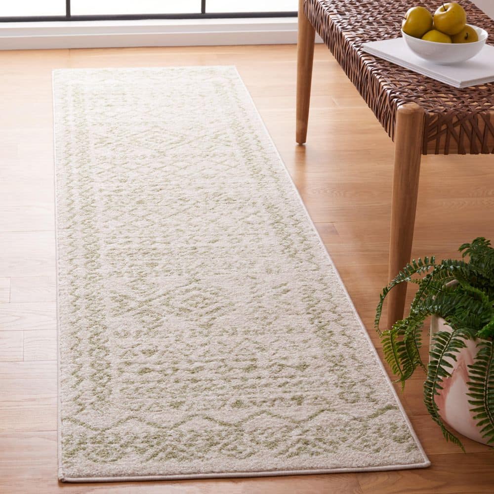 Tulum 2 ft. x 8 ft. Ivory/Sage Border Tribal Distressed Runner Rug price history on PriceWatchPro