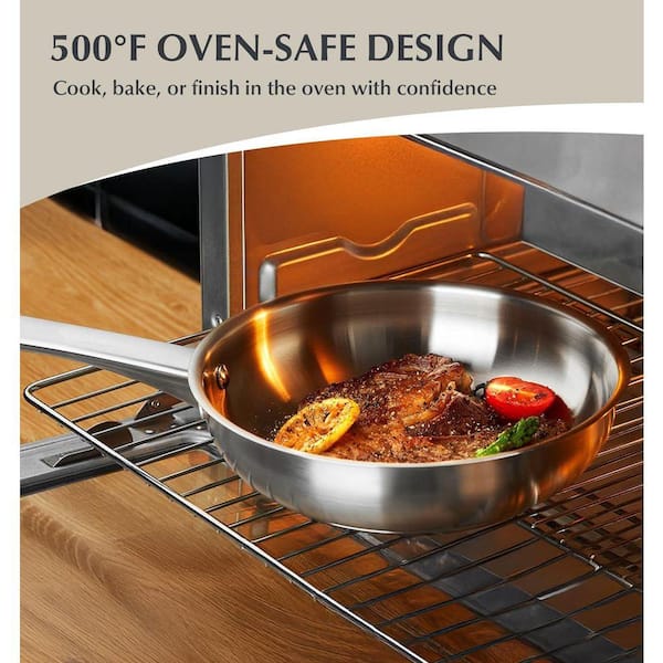 JFVKAF 10-Piece Stainless Steel Cookware Set Silver Food-Grade Non