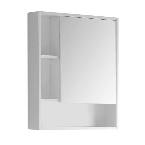 24.75 in. W x 30.25 in. H White Rectangular Wood Medicine Cabinet