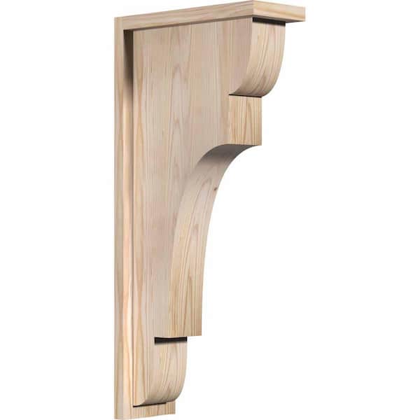 Ekena Millwork 5-1/2 in. x 14 in. x 30 in. Douglas Fir New Brighton Smooth Corbel with Backplate