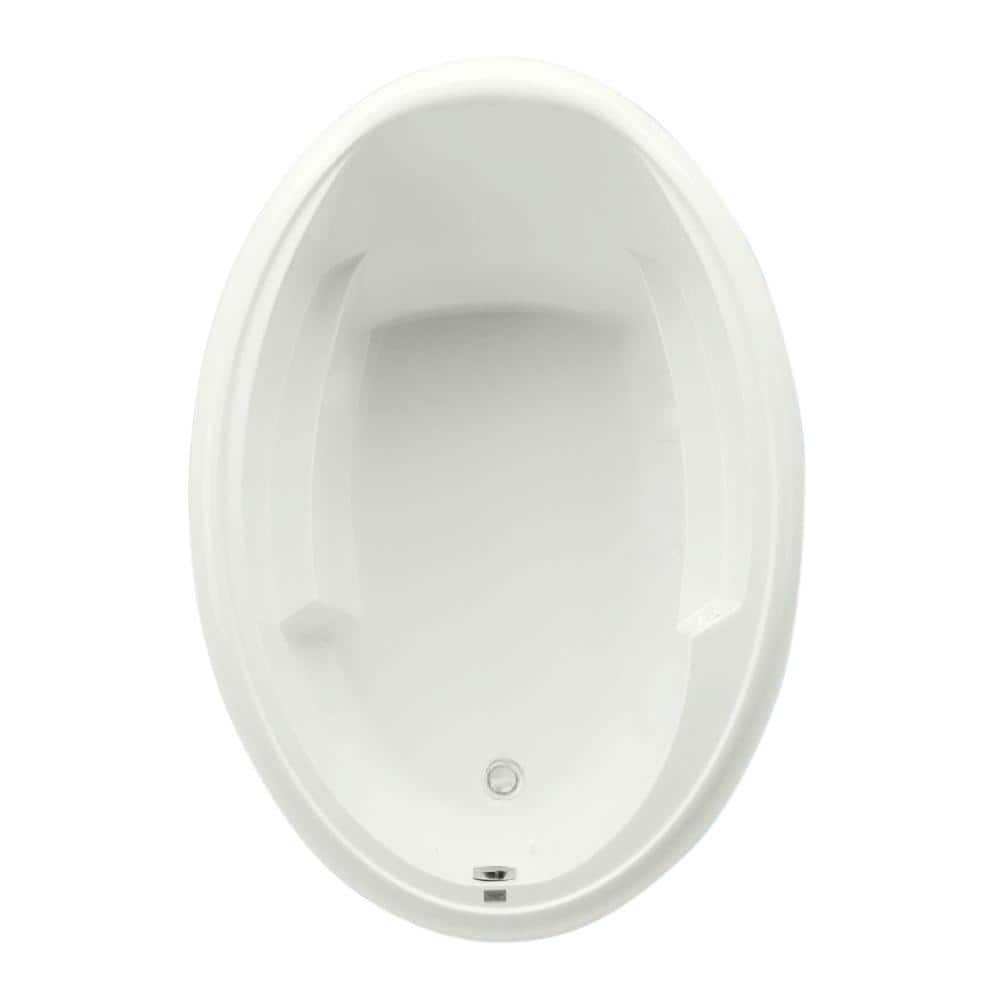 Ariel I 60 in. x 42 in. Acrylic Drop-In Soaking Reversible Drain Oval Bath