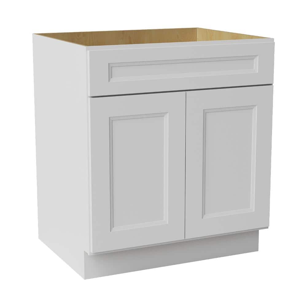 30 in. W x 24 in. D x 34.5 in. H Ready to Assemble Double Shaker Base Kitchen Cabinet in Newport White price history on PriceWatchPro