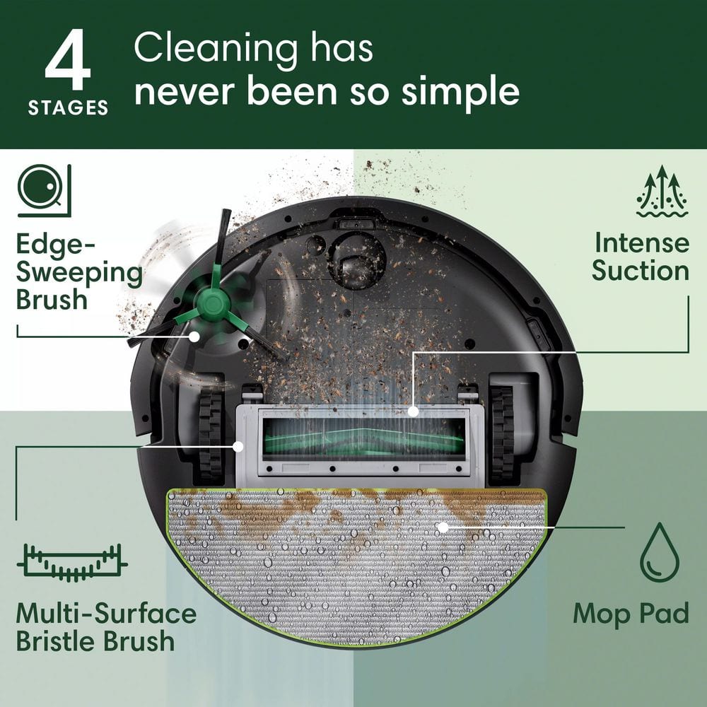 Roomba 105 Combo 13.2 in. Robotic Vacuum and Mop with Smart Navigation in Black