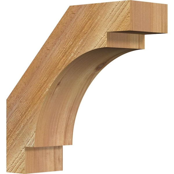 Ekena Millwork 4"W x 12"D x 12"H Merced Rough Sawn Knee Brace, Western Red Cedar