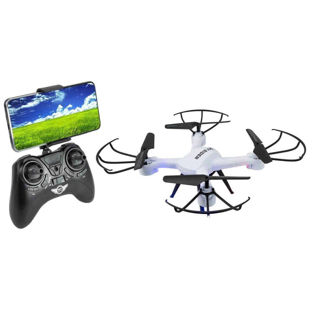 Pro Quadcopter Drone with Wi-Fi Camera, Remote and Phone Holder, White