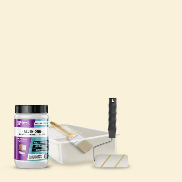 BEYOND PAINT 1 qt. Off White Furniture Cabinets Countertops and More Multi-Surface All-in-One Interior/Exterior Refinishing Kit