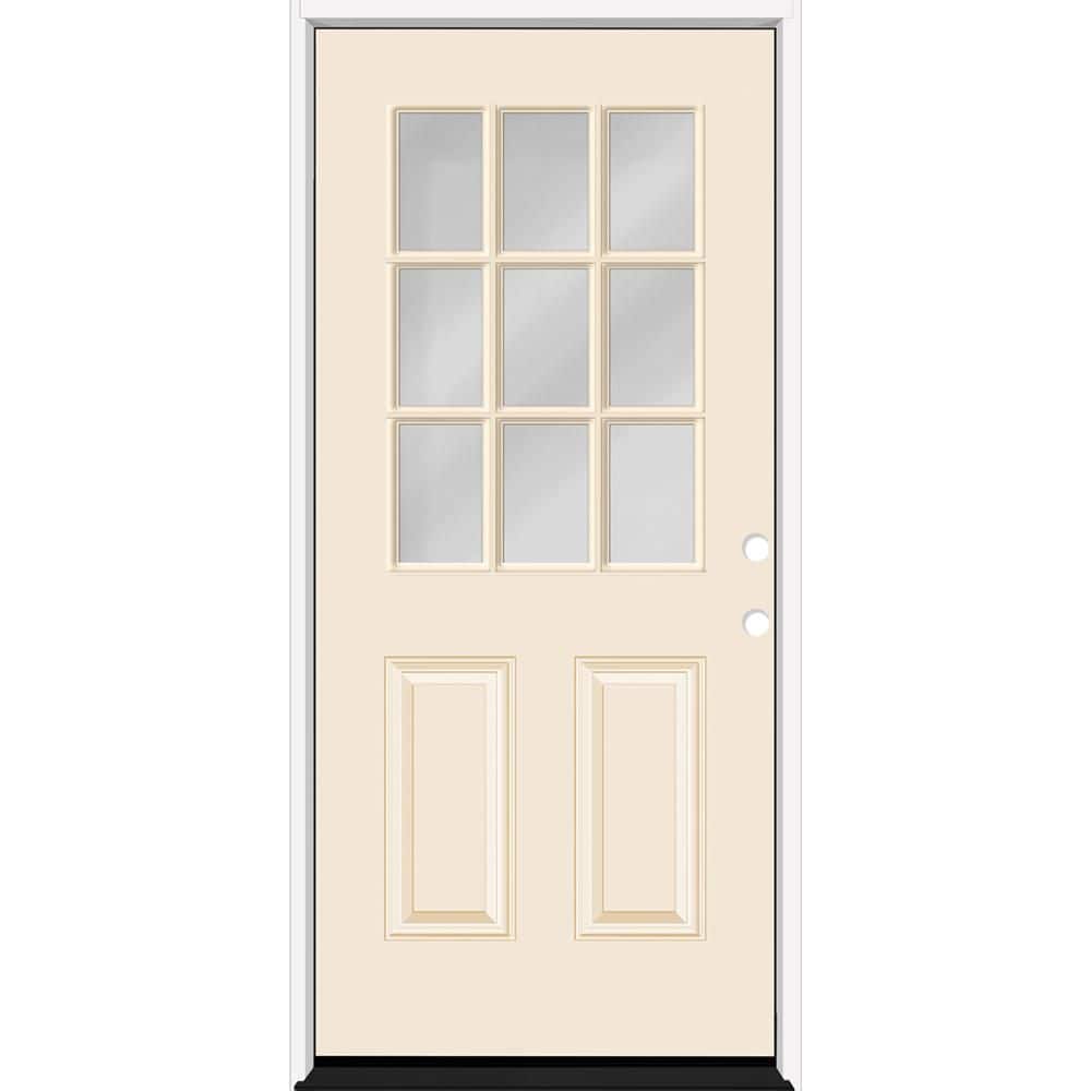 Reliant 32 in. x 80 in. 2P HalfLite 9L SDL Clear Glass LHIS Linen Finish Fiberglass Prehung Front Door with 6-9/16 Jamb price history on PriceWatchPro