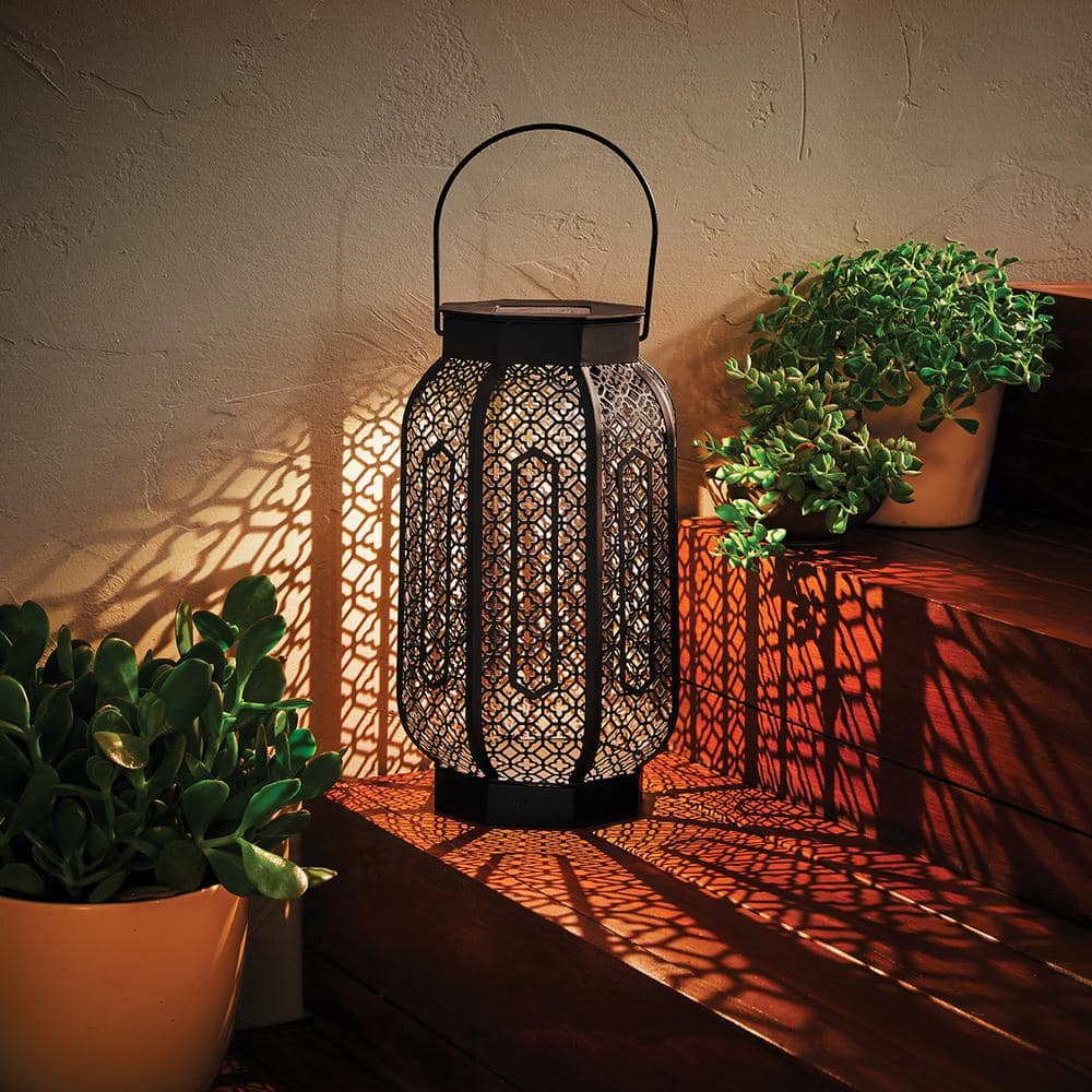 Hampton Bay Verona Matte Black Dusk to Dawn Integrated LED Outdoor