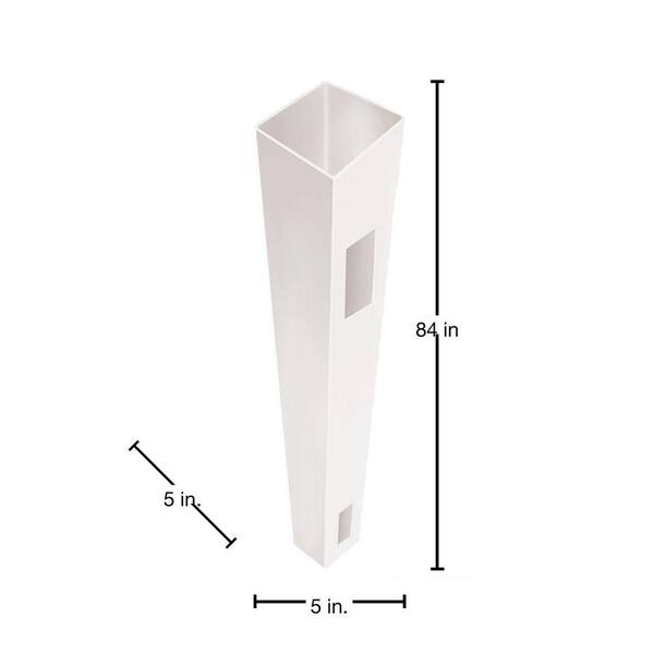 Barrette Outdoor Living 5 in. x 5 in. x 84 in. White Vinyl Fence End/Gate Post