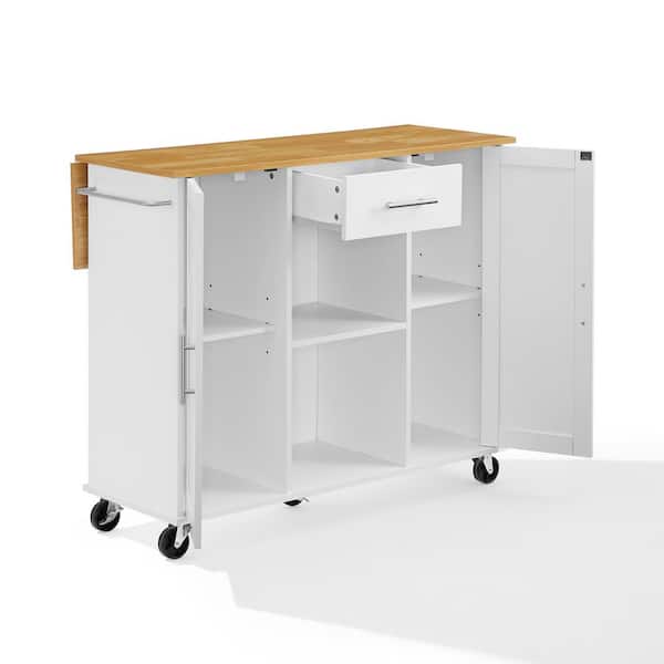 K*U様 CORONA FH-G3220Y-W シェルホワイト Crosley Stella White Wood Kitchen Cart with Cabinets CF3046NA-WH