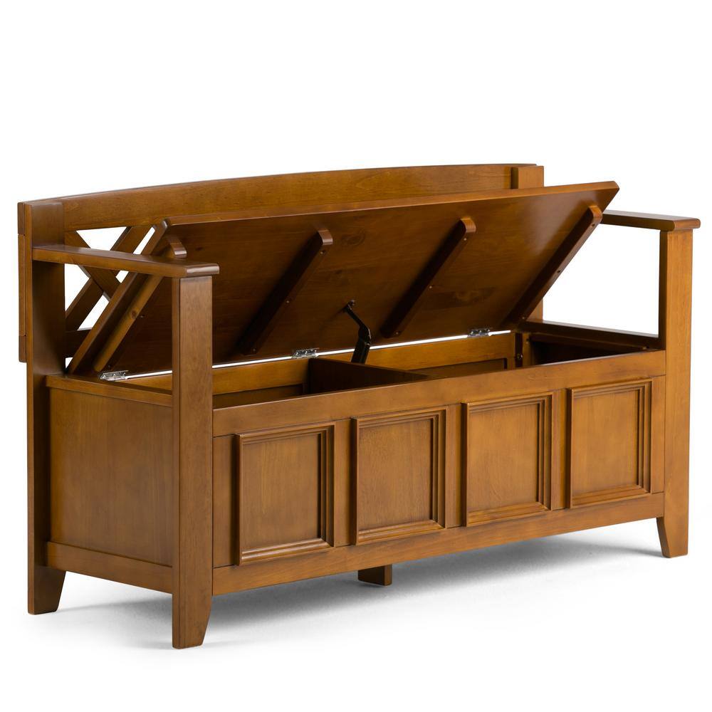 Avalon Pine 48" Wide Entryway Storage Bench with Backrest