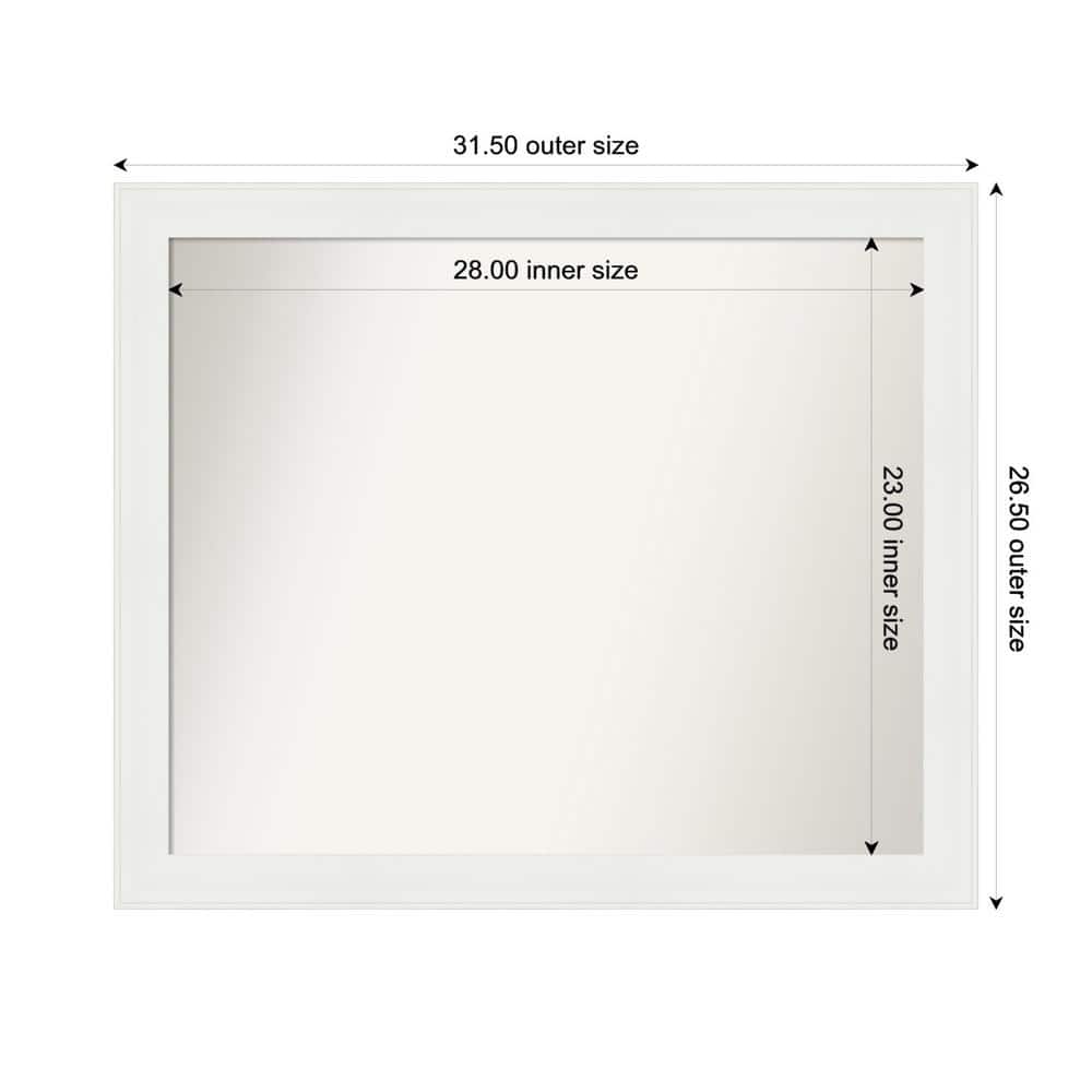 Vanity White Narrow 31.5 in. x 26.5 in. Custom Non-Beveled Recycled Polystyrene Framed Bathroom Vanity Wall Mirror price history on PriceWatchPro