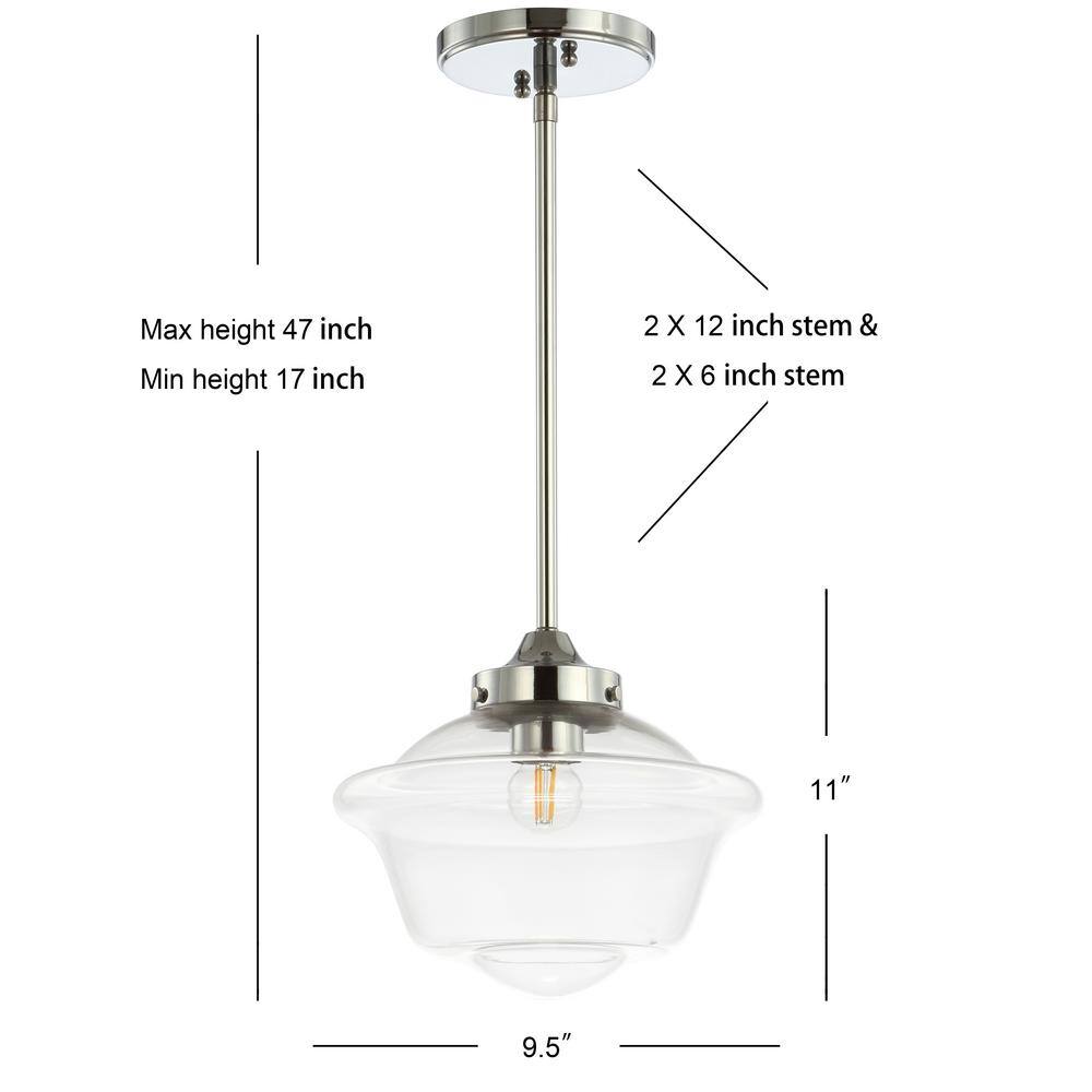 Kurtz Chrome Polished Clear Glass LED Adjustable Pendant