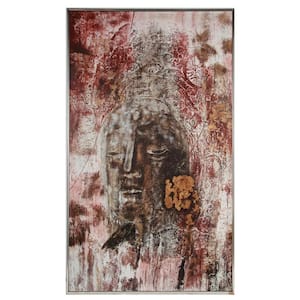 Brown and Red Wooden Framed Buddha Wall Art