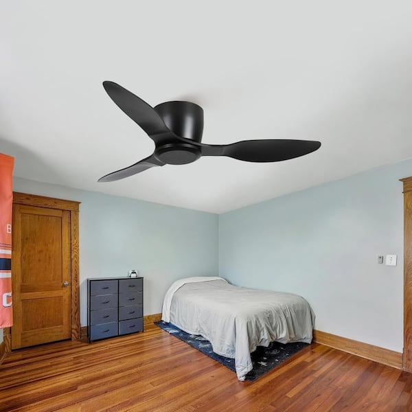 42 in. Indoor Black 6 Speeds Ceiling Fan with Remote and Timer and Quiet Reversible DC Motor