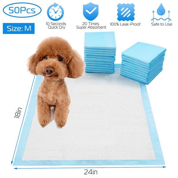 cenadinz 50Pcs Set Dog Training Pads Puppy Pee Pads Cat Wee Mats Potty Train 24 in. x 18 in. M