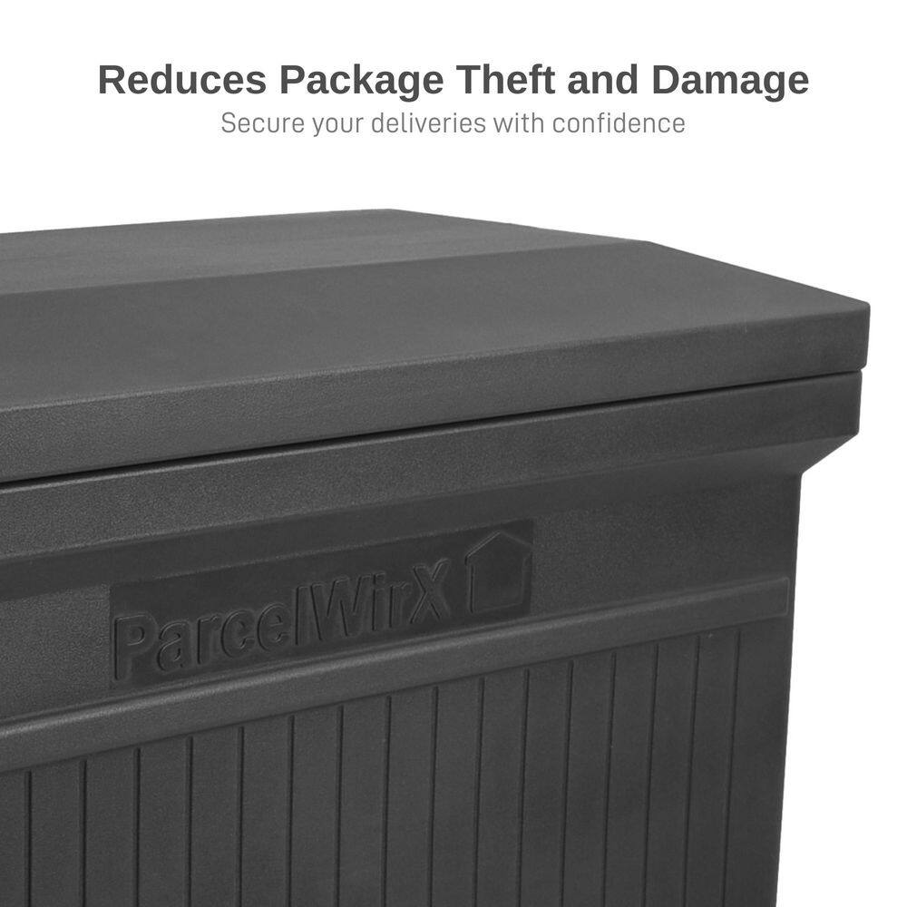 Black 26" Vertical Recycled Plastic Package Delivery Box
