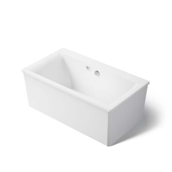 Stargaze 60 in. x 34 in. Soaking Acrylic Flatbottom Bathtub in White