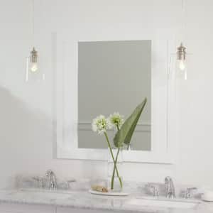 Aberdeen 33 in. W x 36 in. H Rectangular Framed Wall Bathroom Vanity Mirror in White