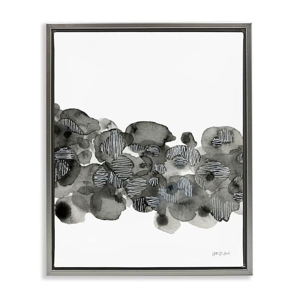 Stupell Industries Natural Kindling Impression by Yvette St. Amant Gray Floater Frame Abstract Graphic Art Print 21 in. x 17 in.