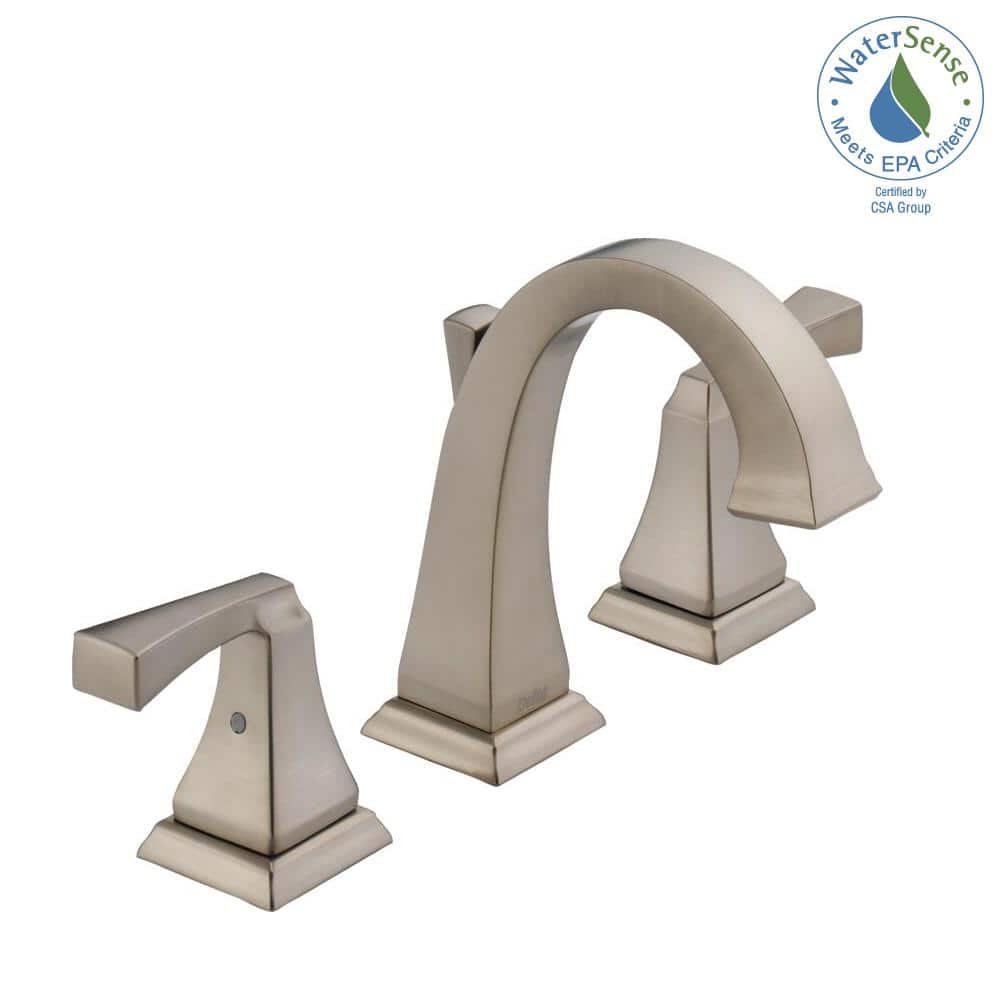 Stainless Steel Widespread Bathroom Faucet with Drain Assembly