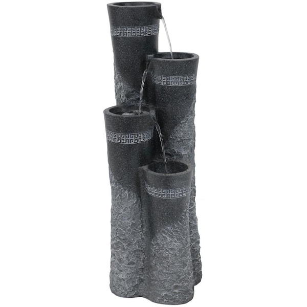 Reviews for Sunnydaze 4-Tier Staggered Pillars Tiered Water Fountain ...