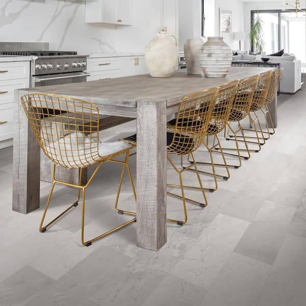 Take Home Sample - Elite 12.6 in. W Ice Cap Marble Click Lock Luxury Vinyl Tile Flooring