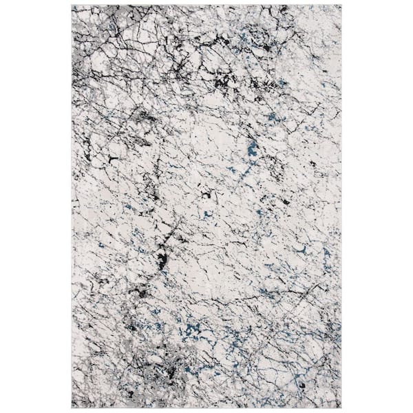 Invista 8 ft. x 10 ft. Ivory/Gray Abstract Marble Area Rug
