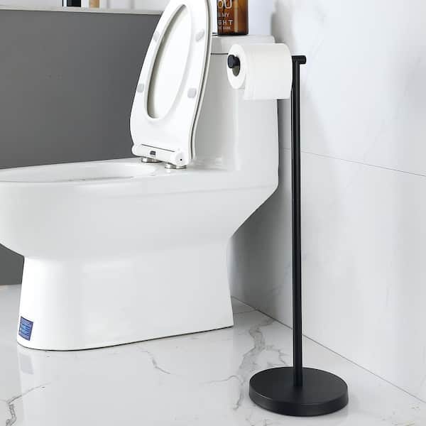 Sage Freestanding Single Post Toilet Paper Holder in Stainless Steel Matte Black