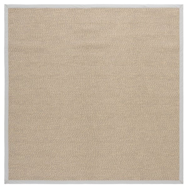 Napa Faux Sisal 6 ft. x 6 ft. Square Natural/Ivory Striped Area Rug