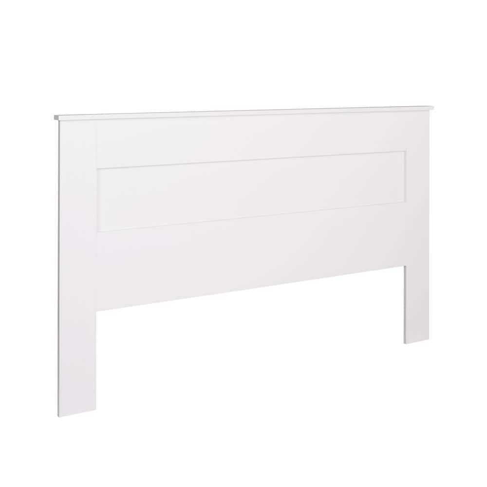 King Size White Wood Flat Panel Headboard