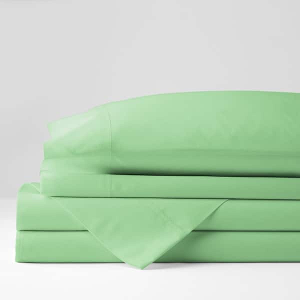 The Company Store Classic 3-Piece Grasshopper Solid 210-Thread Count Cotton Percale Twin XL Sheet Set