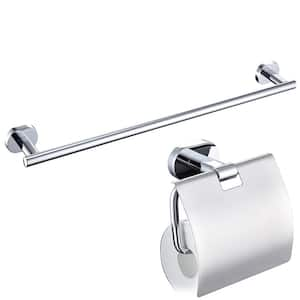 2 -Piece Bath Hardware Set with Mounting Hardware in Polished Chrome