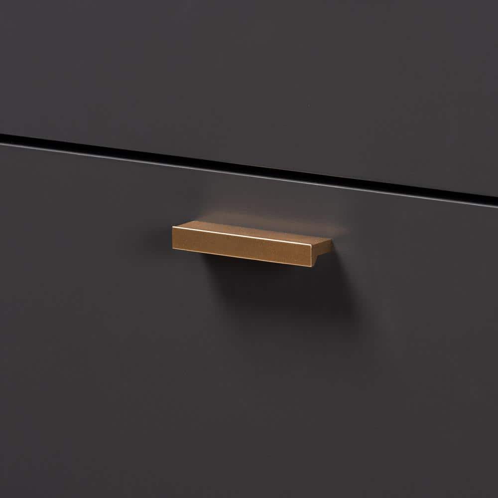 Kelson Dark Gray and Gold 5-Drawer Wood Chest