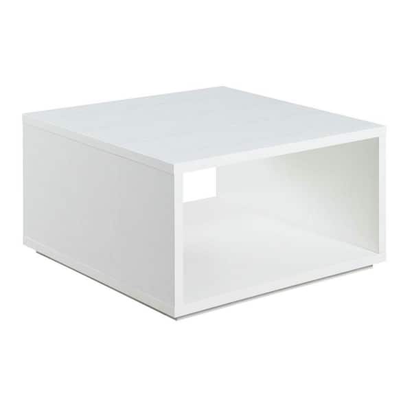 Convenience Concepts Northfield 32 in. White Square Wood Top Coffee Table with Shelf