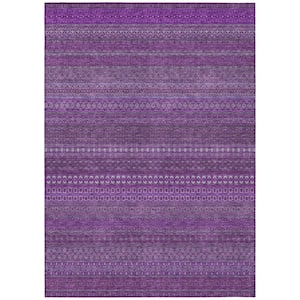 Chantille ACN527 Eggplant 5 ft. x 7 ft. 6 in. Machine Washable Indoor/Outdoor Geometric Area Rug