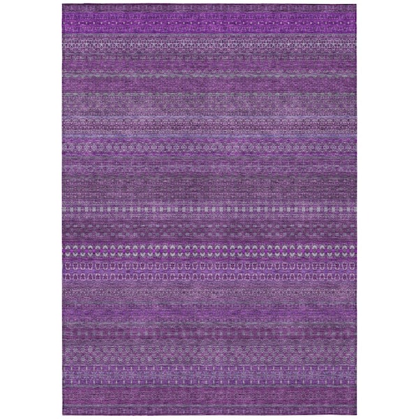 Addison Rugs Chantille ACN527 Eggplant 5 ft. x 7 ft. 6 in. Machine Washable Indoor/Outdoor Geometric Area Rug
