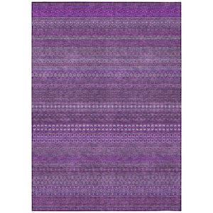 Chantille ACN527 Eggplant 9 ft. x 12 ft. Machine Washable Indoor/Outdoor Geometric Area Rug