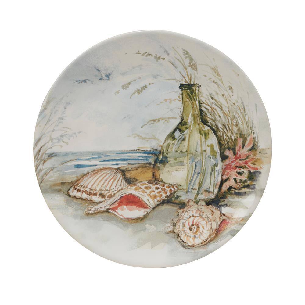 Set of 4 Coastal Landscape Ceramic Salad/Dessert Plates
