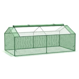 6 ft. x 3 ft. x 2.3 ft. Mini DIY Greenhouse, Portable Hot House For Plants with Large Zipper Windows For Garden, Green