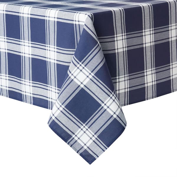 buffalo check 160 in. W x 60 in. L Navy Blue Checkered Cotton Blend Tablecloth