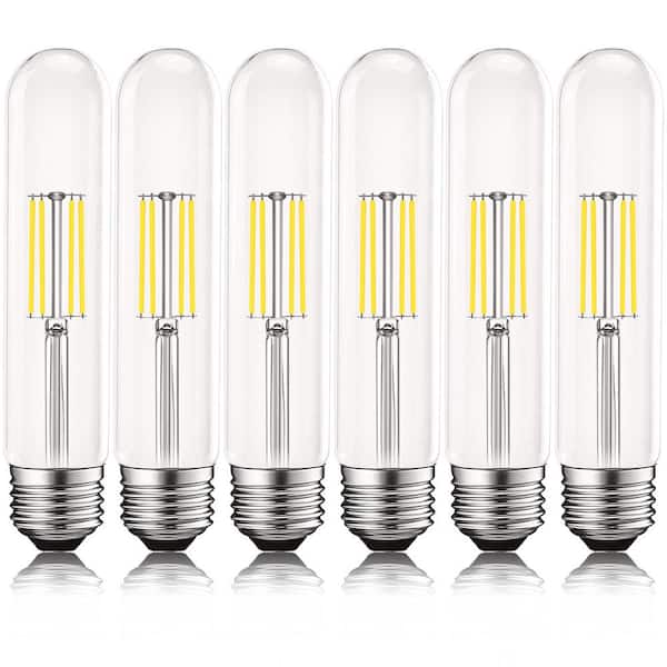 LUXRITE 60-Watt Equivalent T9 Dimmable Edison Tube LED Light Bulbs 5-Watt UL Listed 5000K Bright White 550 Lumens E26 (6-Pack)